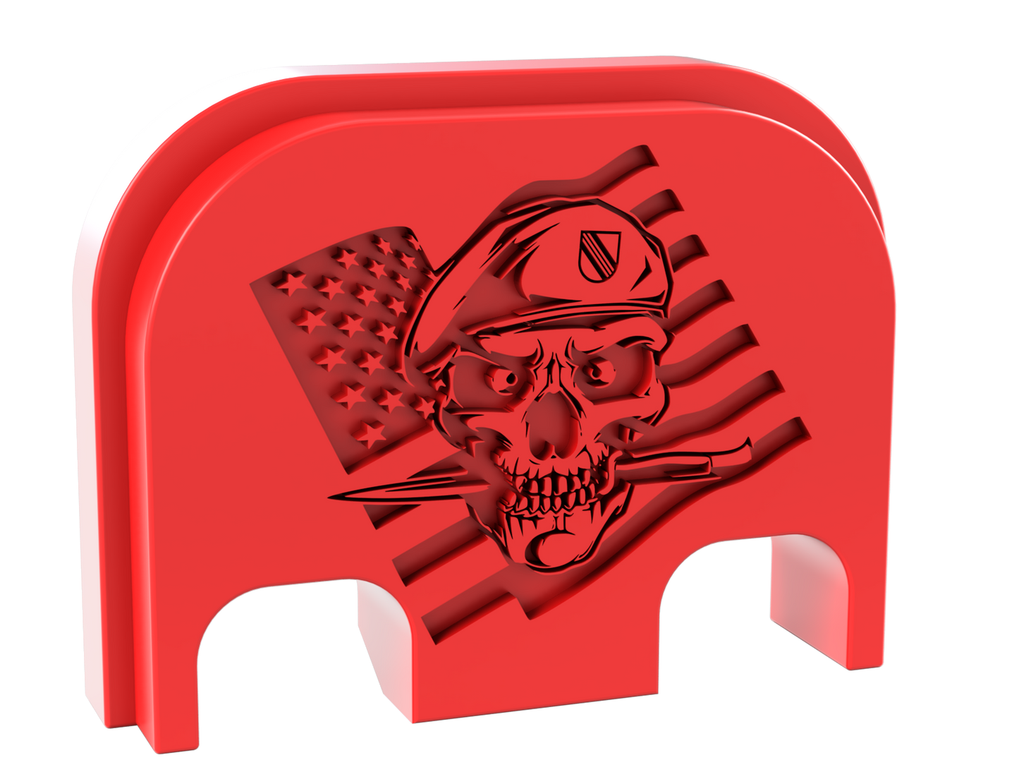 Special Forces Skull Glock Slide Back Plate Deep Engraving