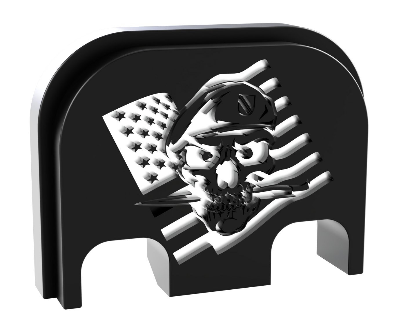 Special Forces Skull Glock Slide Back Plate Deep Engraving