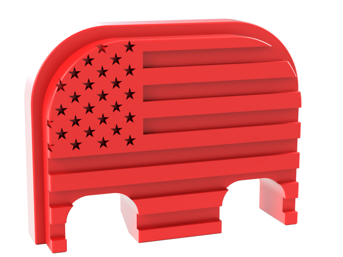 Blacked Out Stealth American Flag Glock Slide Back Plate Deep Engraving