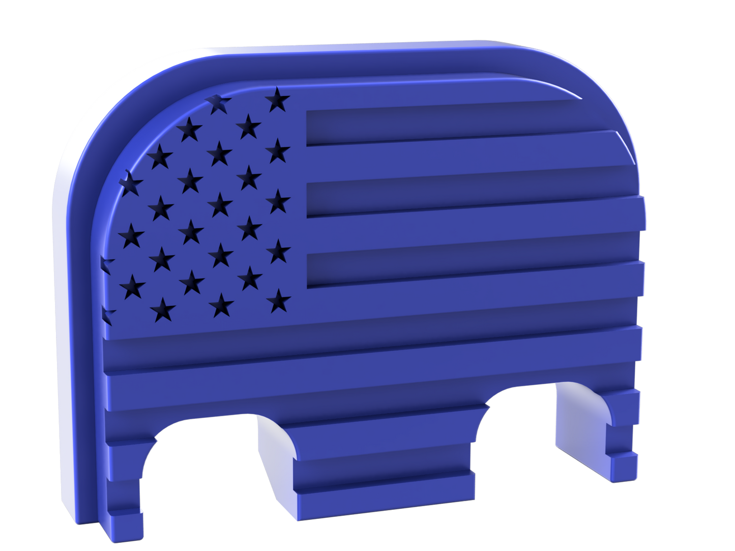 Blacked Out Stealth American Flag Glock Slide Back Plate Deep Engraving