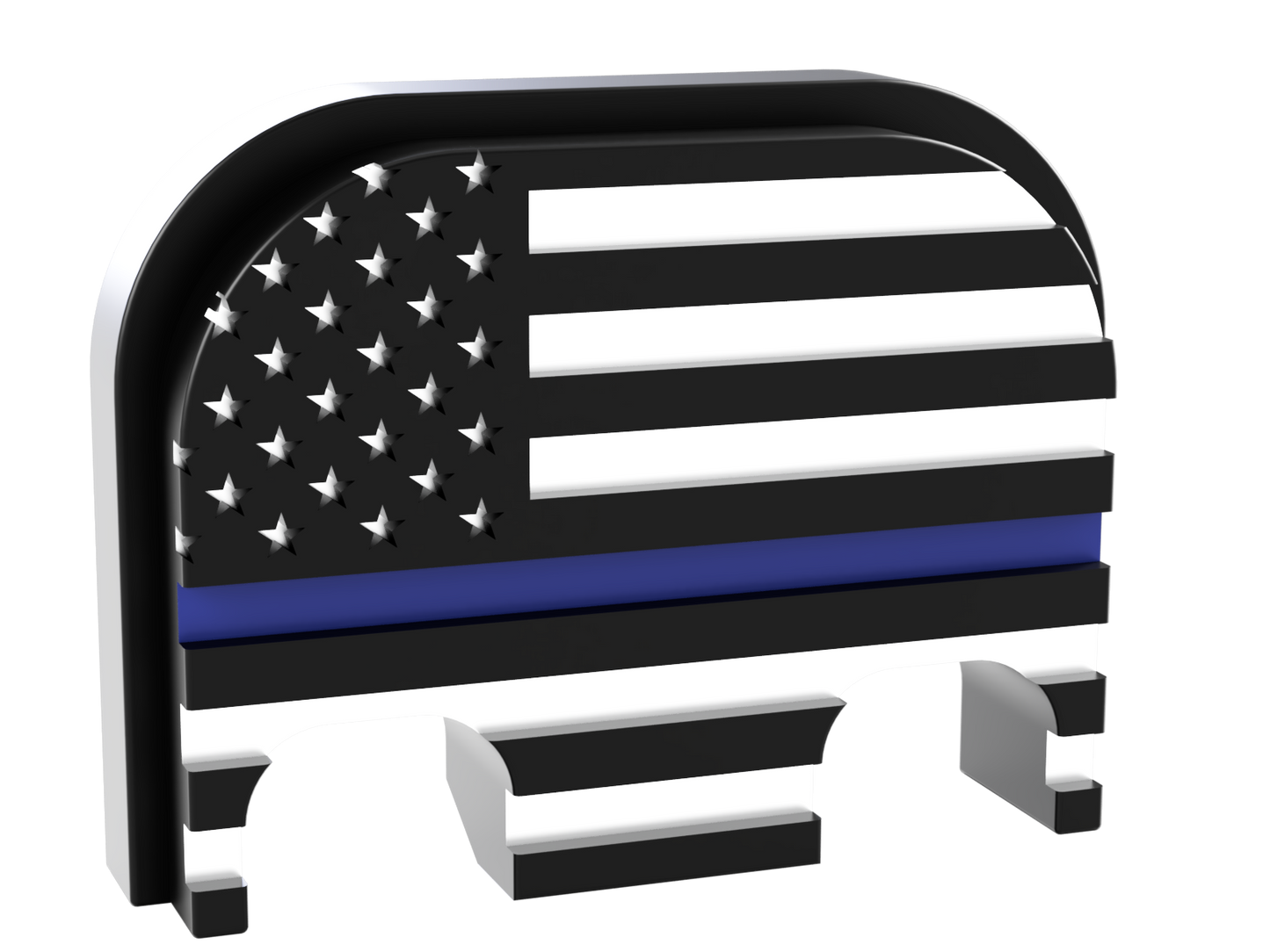 Back The Blue American Flag Glock Slide Back Plate Deep Engraving