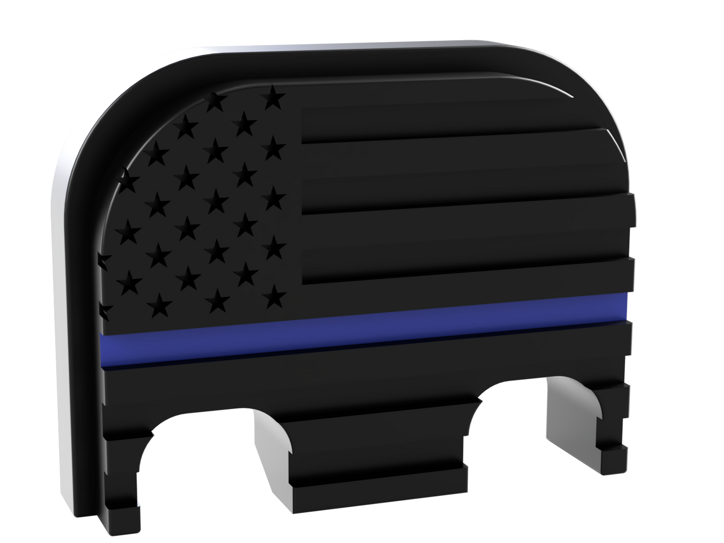 Back The Blue American Flag Glock Slide Back Plate Deep Engraving