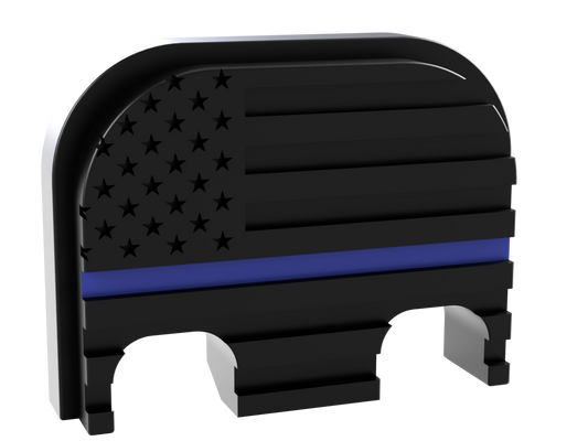 Back The Blue American Flag Glock Slide Back Plate Deep Engraving