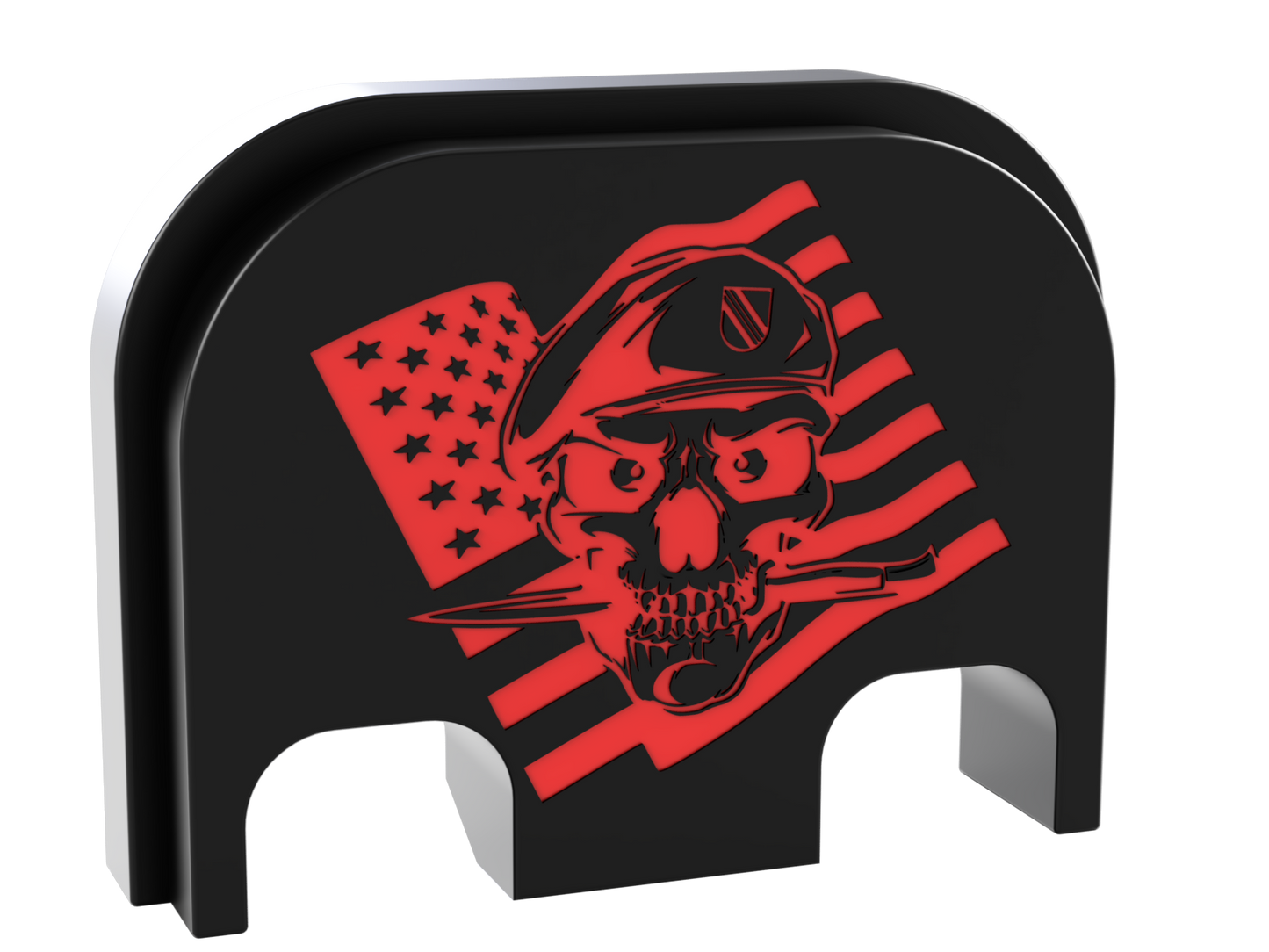 Special Forces Skull Glock Slide Back Plate Deep Engraving
