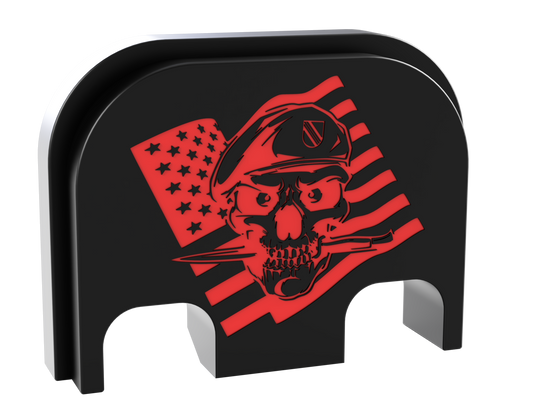 Special Forces Skull Glock Slide Back Plate Deep Engraving