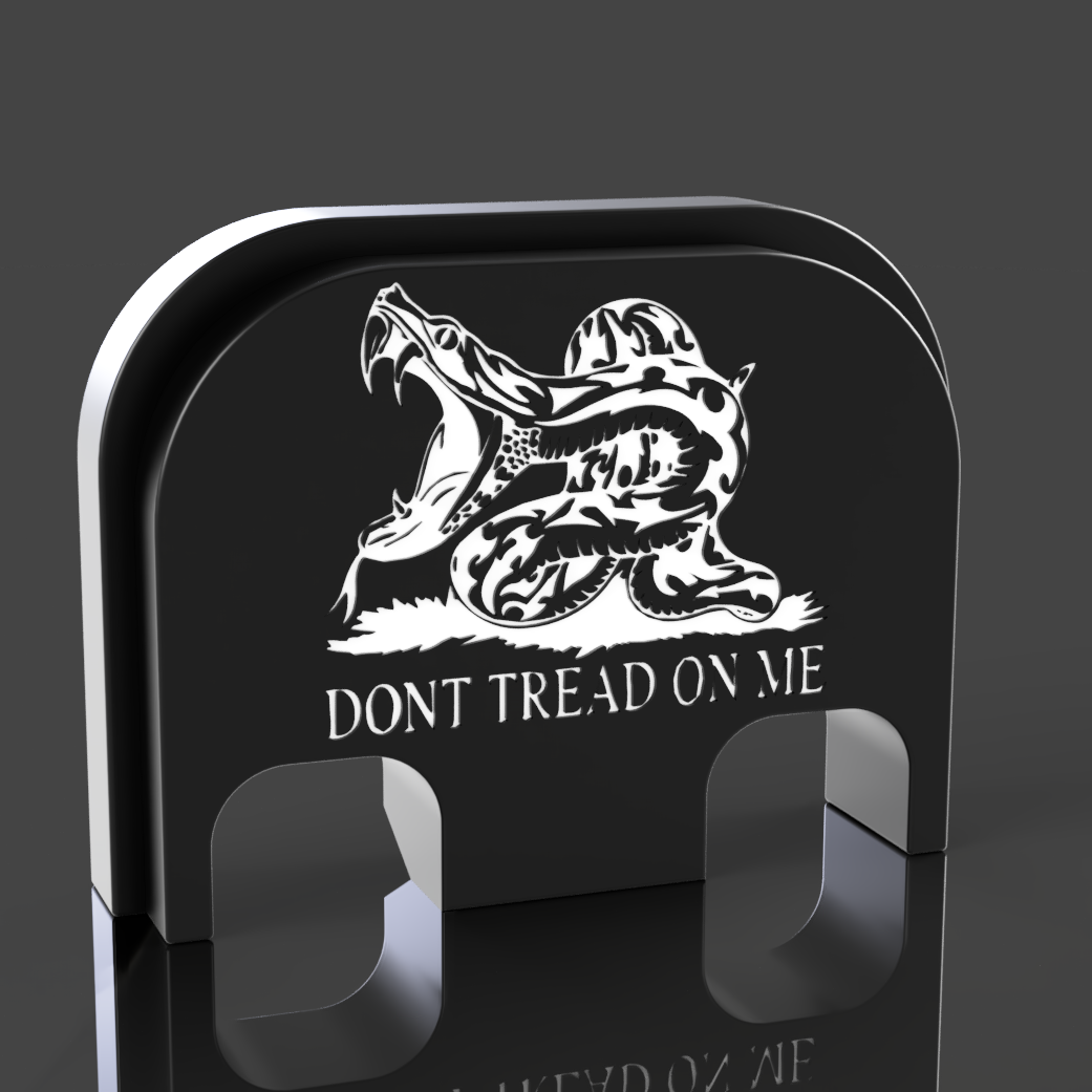 Modern Don't Tread on Me Glock Slide Back Plate Engraving