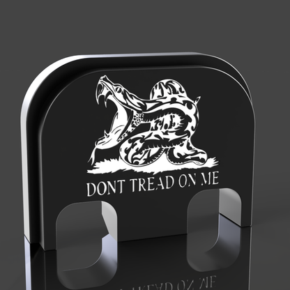 Modern Don't Tread on Me Glock Slide Back Plate Engraving