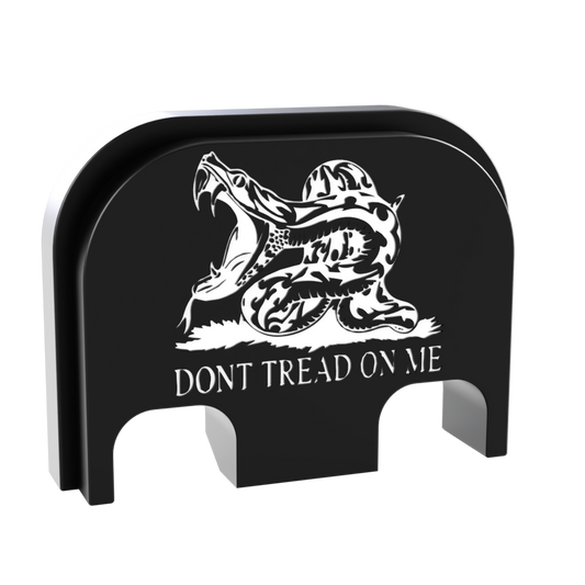 Modern Don't Tread on Me Glock Slide Back Plate Engraving