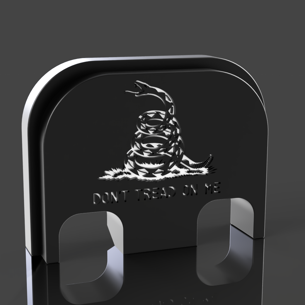 Don't Tread on Me Glock Slide Back Plate Engraving