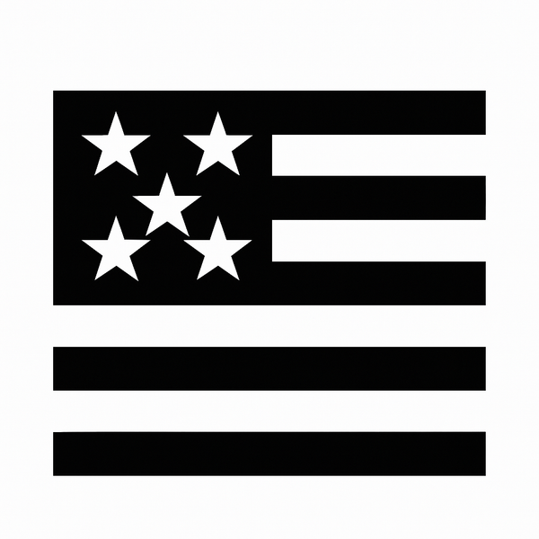 Good artwork for a Glock backplate: simplified American flag in solid black and white