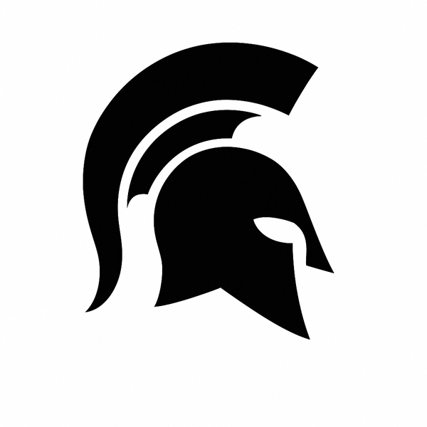 Good artwork for a Glock backplate: solid black Spartan helmet on a white background