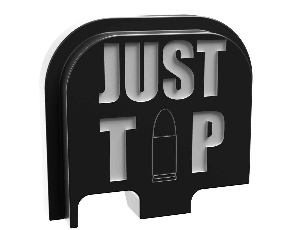 Just the Tip outline backplate, compact size, deep engraving
