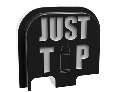 Just the Tip outline backplate, compact size, deep engraving