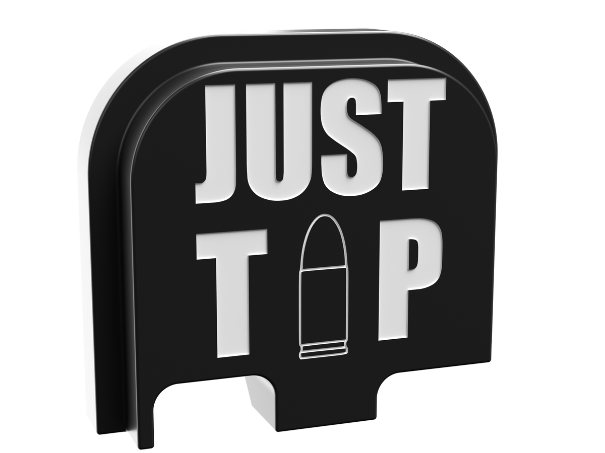 Just the Tip outline backplate, compact size for Glock 43X, shallow white marking