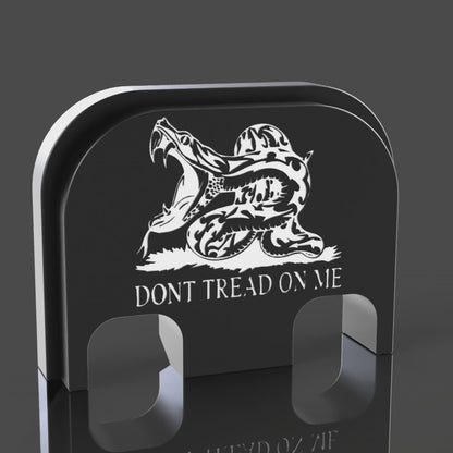 Modern Don't Tread on Me Glock Slide Back Plate Engraving