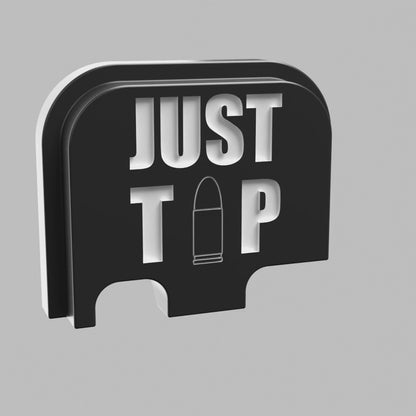 Just the Tip outline backplate, Glock 42 size, deep engraving with white infill, turntable video