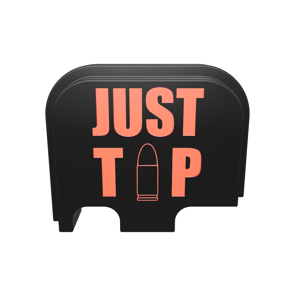 Just the Tip outline backplate, Glock 42 size, deep engraving with red infill, 3D model