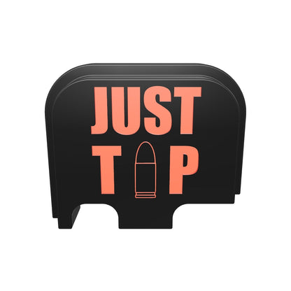Just the Tip outline backplate, Glock 42 size, deep engraving with red infill, 3D model