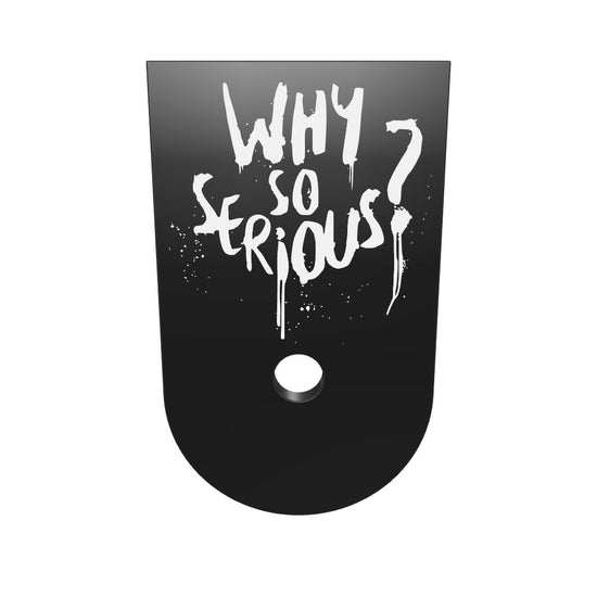 Why So Serious compact magazine base plate, deep engraving with white infill, 3D model