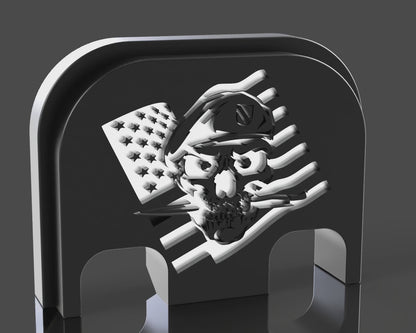 Special Forces Skull Glock Slide Back Plate Deep Engraving