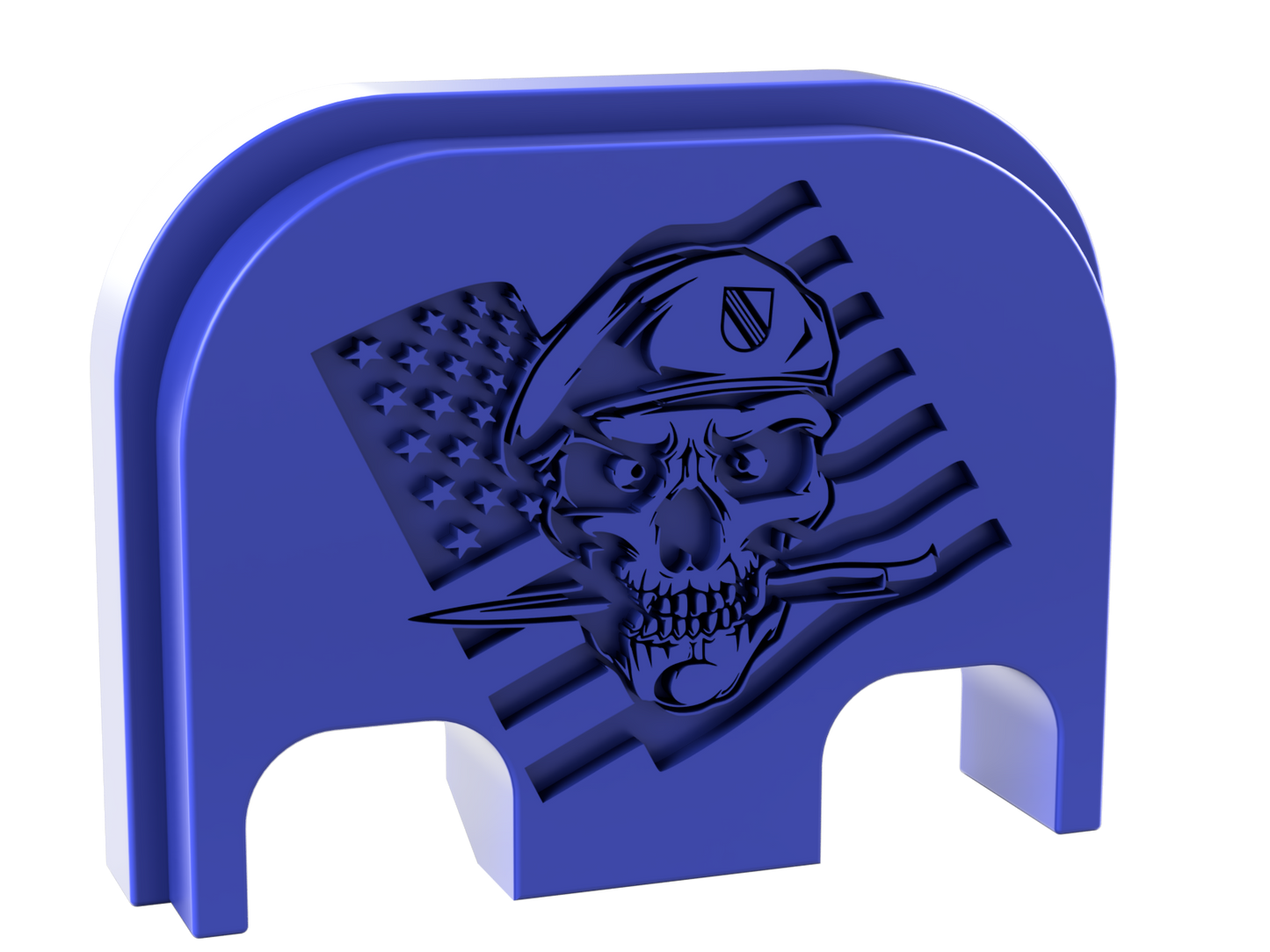 Special Forces Skull Glock Slide Back Plate Deep Engraving