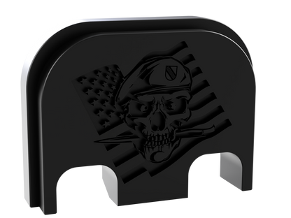 Special Forces Skull Glock Slide Back Plate Deep Engraving
