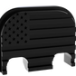 Blacked Out Stealth American Flag Glock Slide Back Plate Deep Engraving