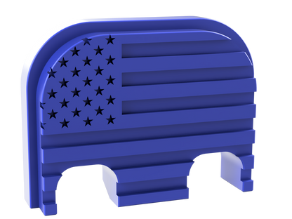 Blacked Out Stealth American Flag Glock Slide Back Plate Deep Engraving