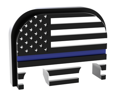 Back The Blue American Flag Glock Slide Back Plate Deep Engraving
