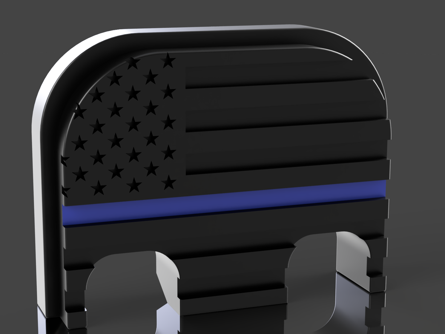 Back The Blue American Flag Glock Slide Back Plate Deep Engraving