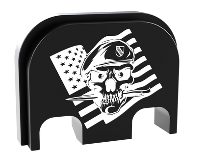 Special Forces Skull Glock Slide Back Plate Deep Engraving