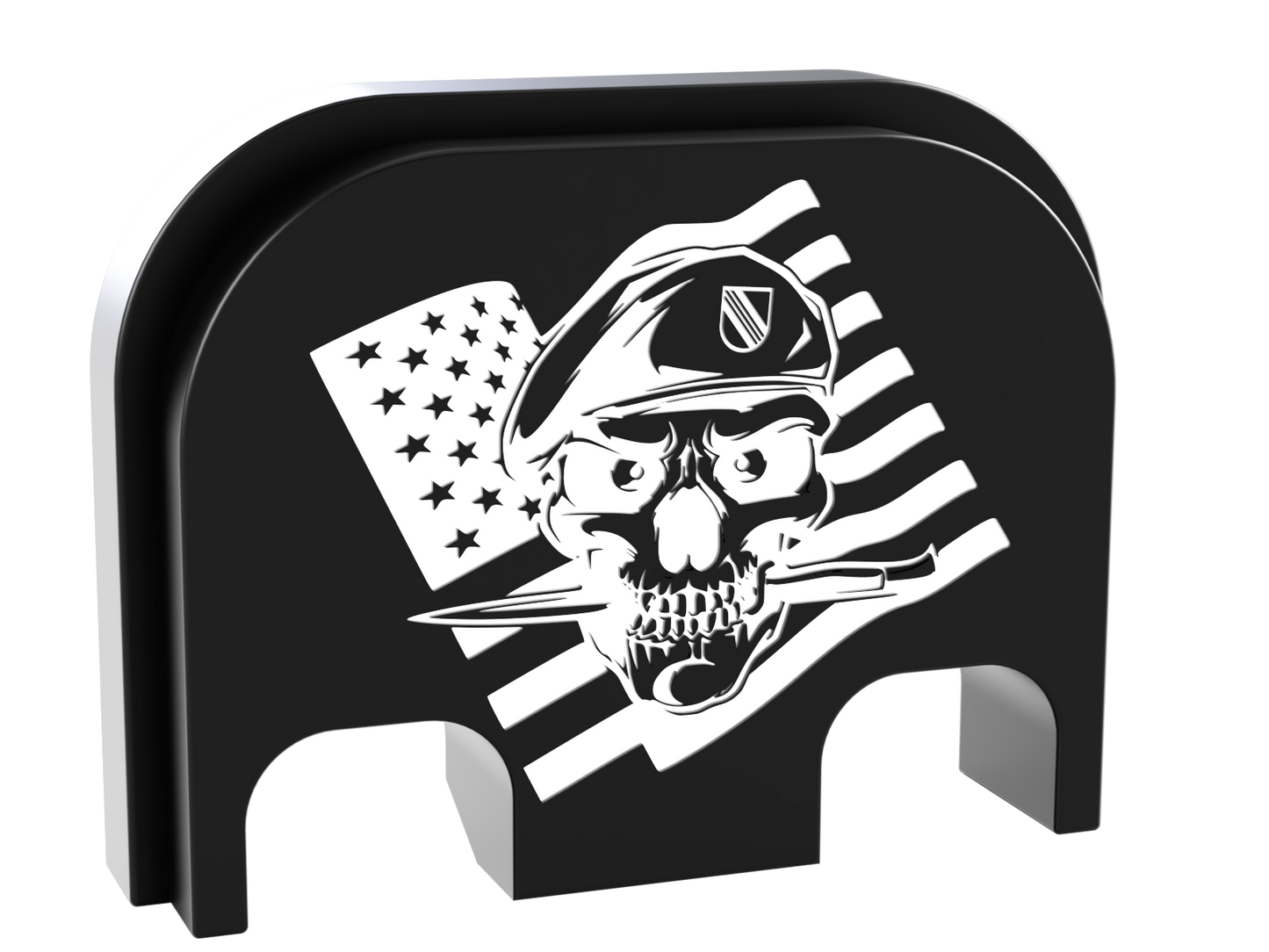 Special Forces Skull Glock Slide Back Plate Deep Engraving