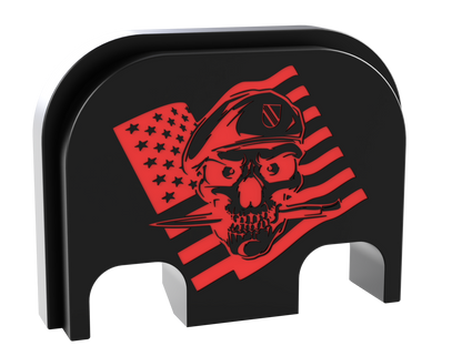 Special Forces Skull Glock Slide Back Plate Deep Engraving